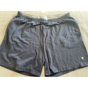 VTG Champion Mens Navy Blue Jersey Athletic Shorts XL Cotton Blend 6in Inseam